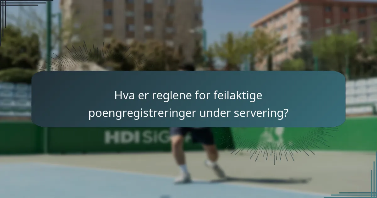 Hva er reglene for feilaktige poengregistreringer under servering?