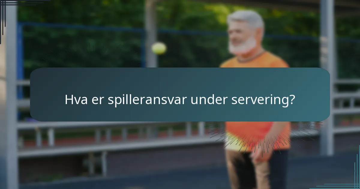 Hva er spilleransvar under servering?