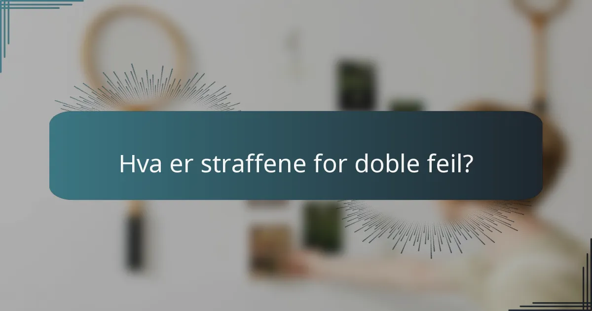 Hva er straffene for doble feil?