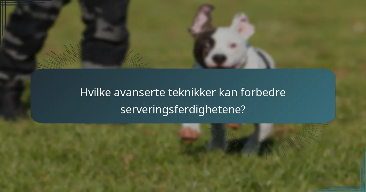 Hvilke avanserte teknikker kan forbedre serveringsferdighetene?