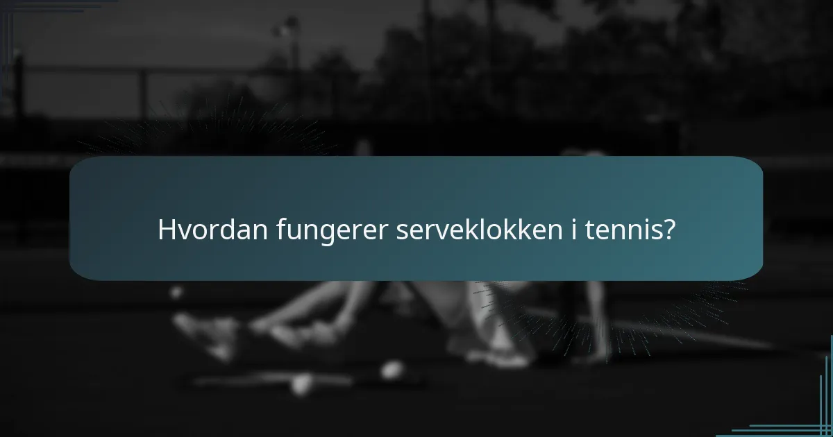 Hvordan fungerer serveklokken i tennis?
