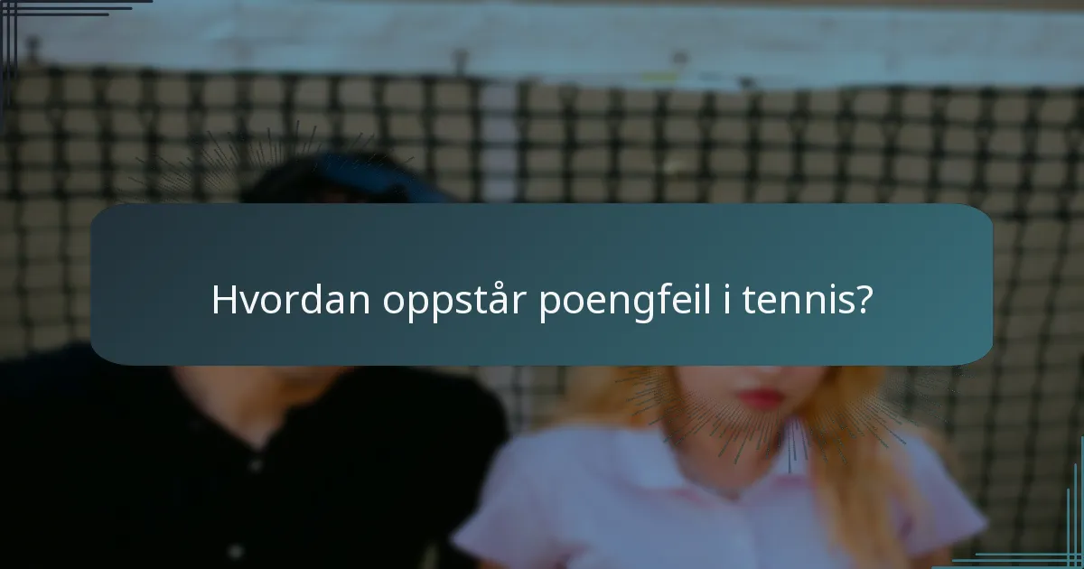 Hvordan oppstår poengfeil i tennis?