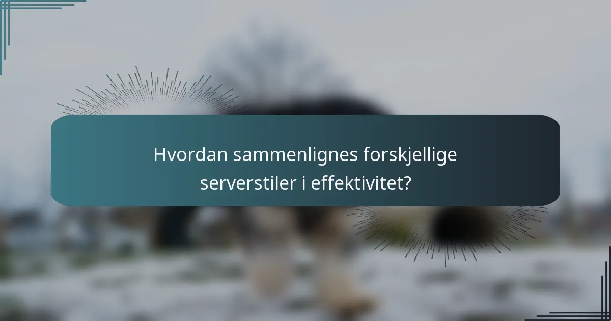 Hvordan sammenlignes forskjellige serverstiler i effektivitet?